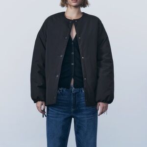 ZW COLLECTION QUILTED WATER RESISTANT JACKET NAVY BLUE